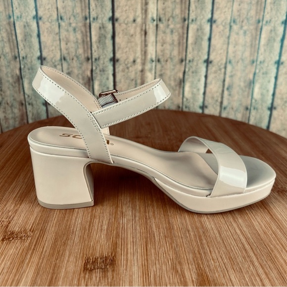 Children Beige Platform Heels with Ankle Strap( MACEY-ISS) - Picture 3 of 6